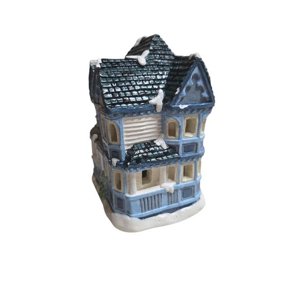 Vintage winter display house blue - Picture 5 of 9